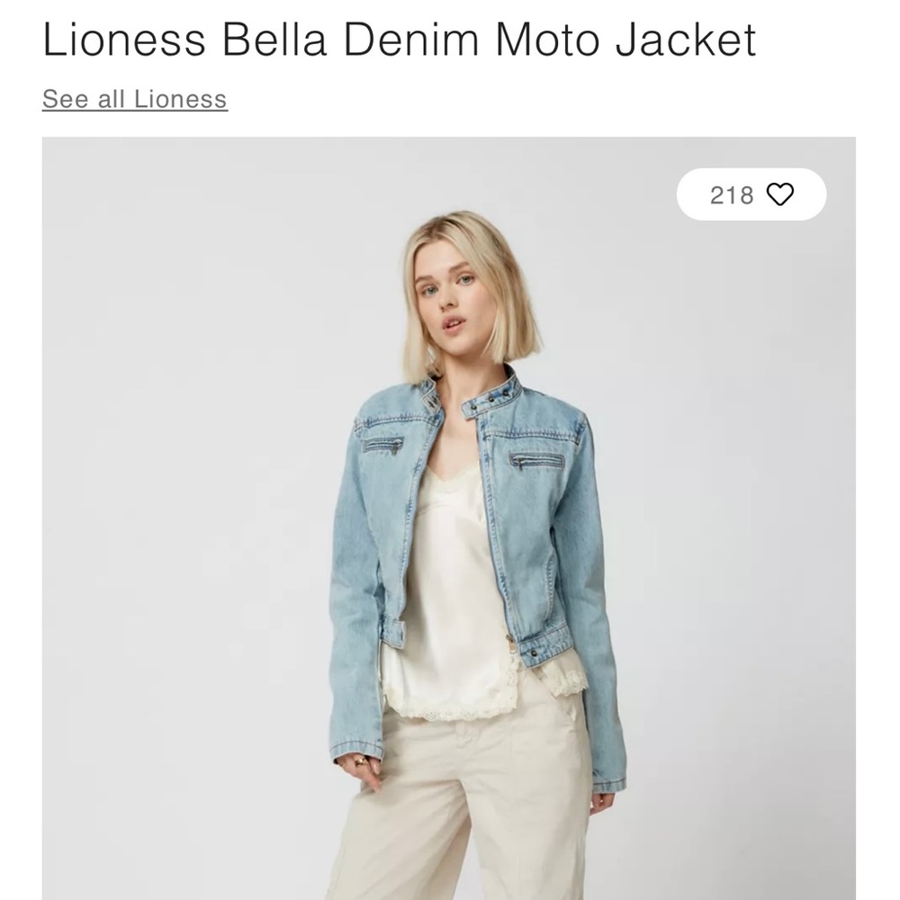 NWT Lioness Bella Denim Moto Jacket from Urban Outfitters